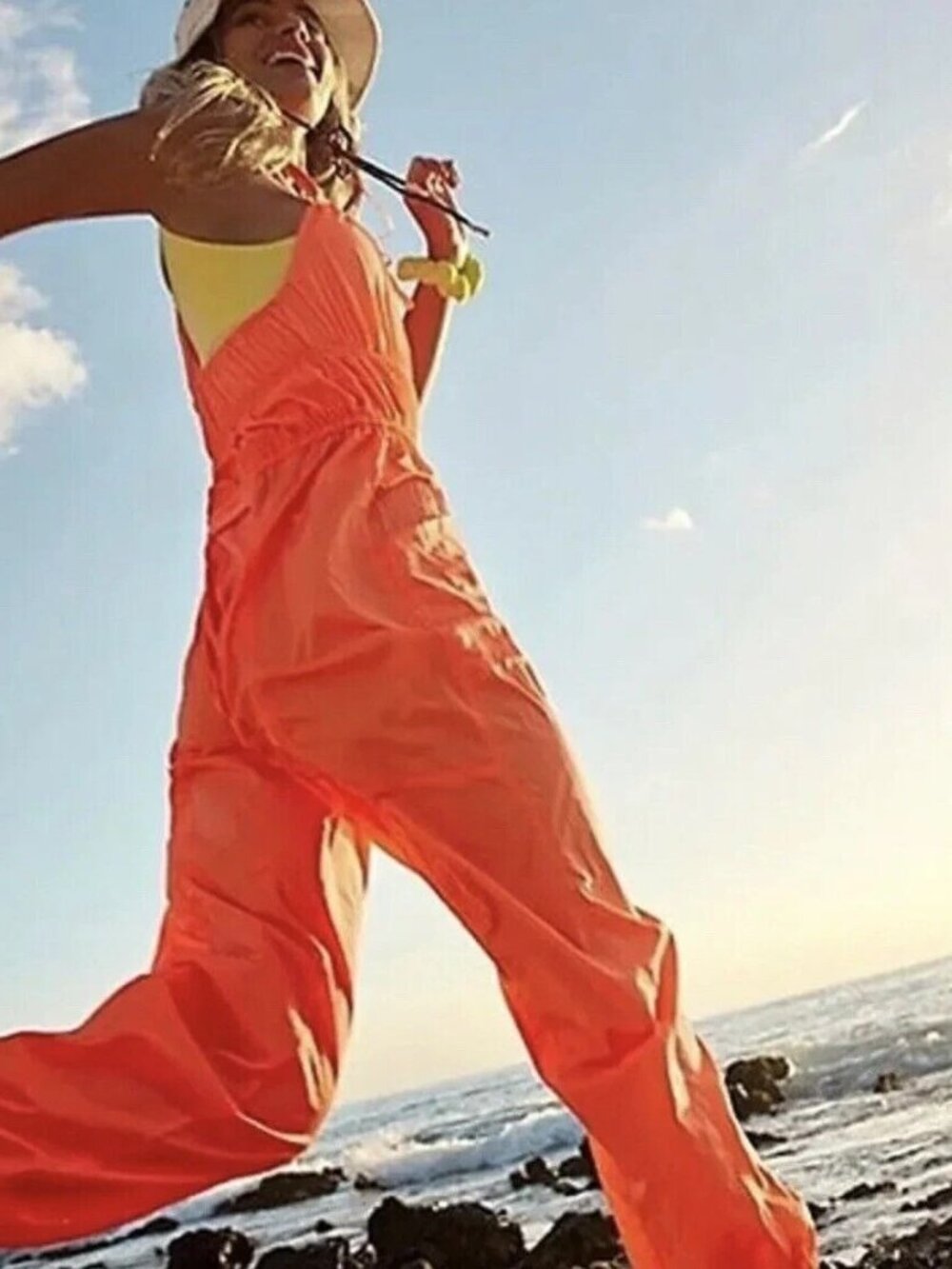 Free People FP Movement Tropic Sport One-Piece Hot Watermelon Size L NWT